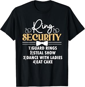 Kids Ring Security Ring Bearer Boys Wedding Party Marriage T-Shirt