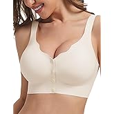 MOEOZLLO Front Closure Bras for Women No Underwire Padded Wireless Comfort Full Coverage Bra Seamless Mastectomy Bras