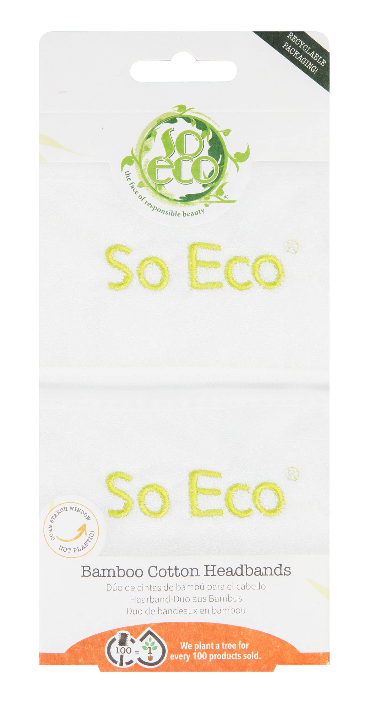 So Eco Bamboo & Cotton Headband Duo, White