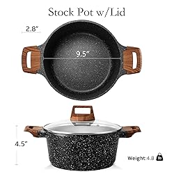 ESLITE LIFE Nonstick Stock Pot with Lid, 5 Quart