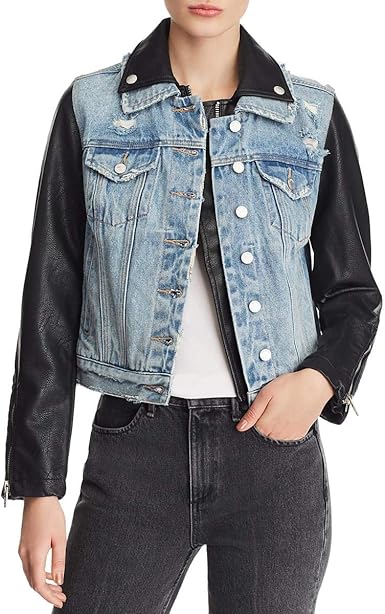 blank denim leather jacket