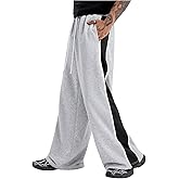 GORGLITTER Men's Y2k Baggy Wide Leg Sweatpants Double Waisted Color Block Track Sweat Pants Casual Work