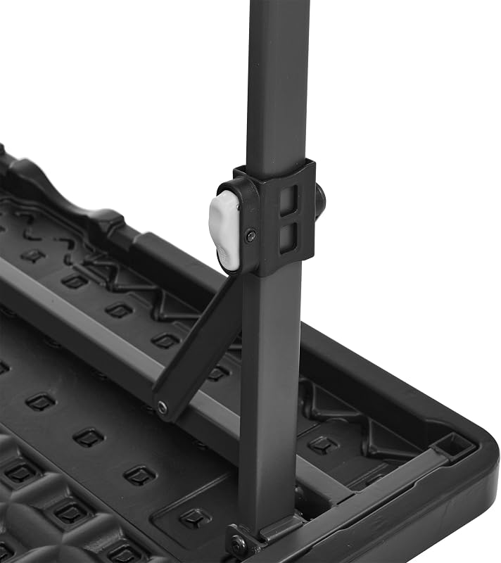 Mesa de comedor plegable cuadrada con asa de transporte, para interiores y exteriores, portátil, ligera, viaje, picnic, camping, negro, 86.1 x 86.1 x 74 cm — foto 4 de 6