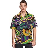 Fisyme Hawaiian Shirt for Men Loose-Fit Short Sleeve Button Down Beach Casual Shirts