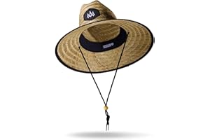 HEMLOCK HAT CO. Straw Hat for Men & Women | Lifeguard Hat, Beach Hat & Sun Hat | UPF 50+ Wide Brim for Sun Protection | One Size | Hemlock