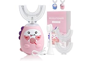 3PCS Kids Electric U Shaped Toothbrush, 360º Automatic Ultrasonic Toothbrushes for Toddler & Children - Rechargeable Sonic To