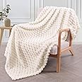 Exclusivo Mezcla Extra Large Soft Fleece Throw Blanket, 50x70 Inches 3D Clouds Stylish Jacquard Throw Blanket for Couch, Cozy
