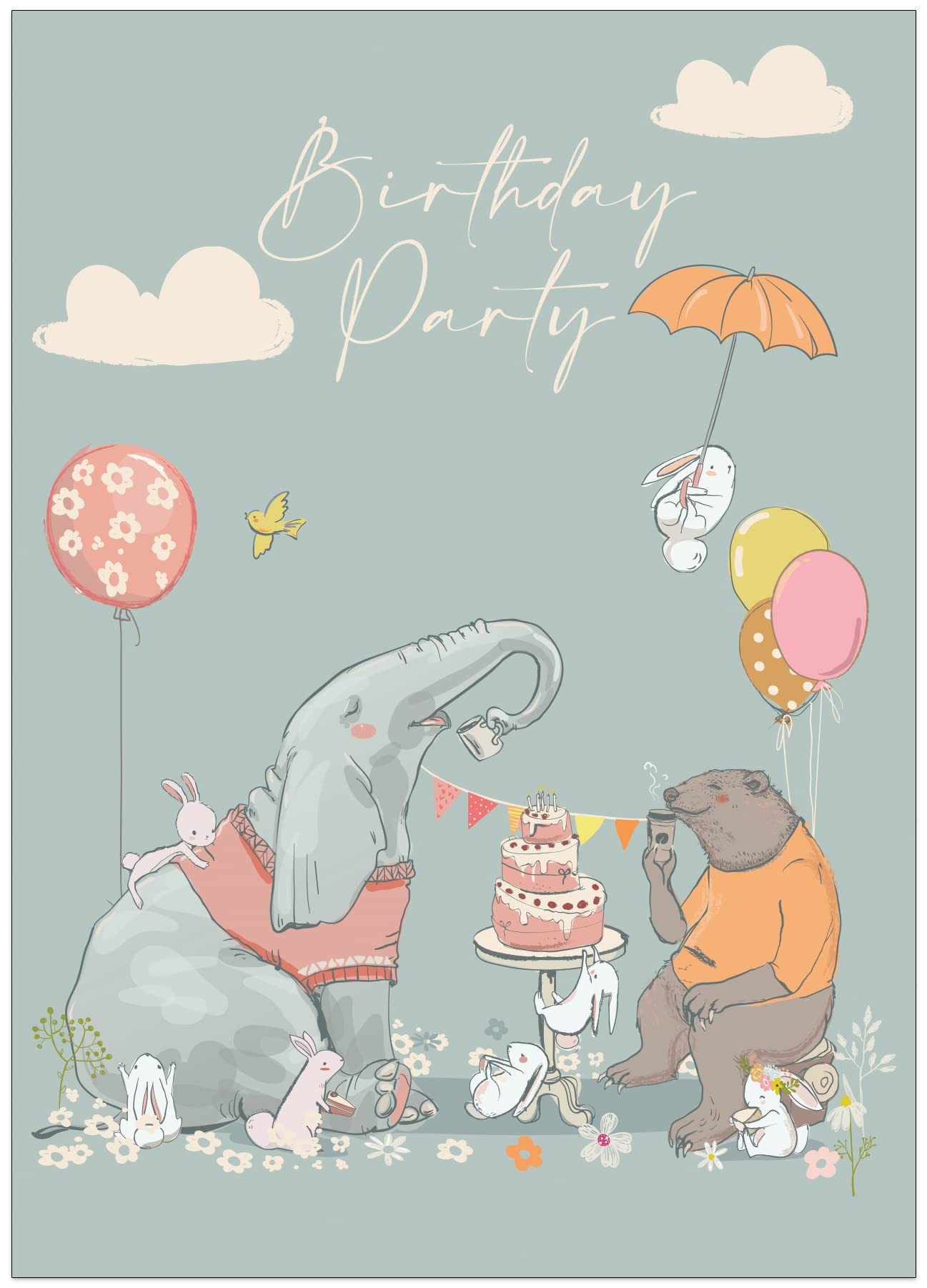 20 Eco Friendly Birthday Invitations for Children - Rabbit and Bear Party Edition