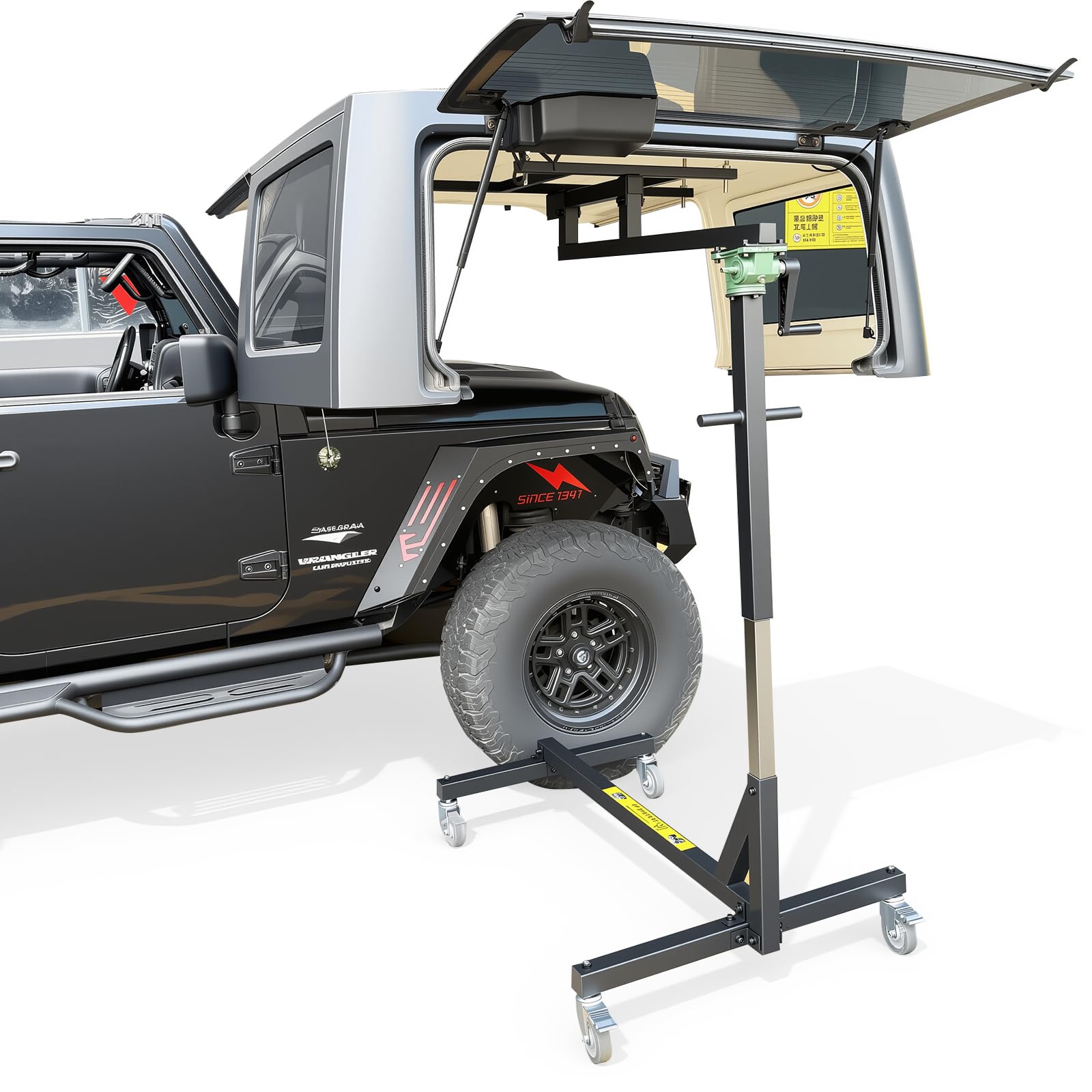 Photo 1 of Jeep Hard Top Removal Lift for Wrangler 2007-present JL/JLU/JK/JK/CJ 2 & 4 Doors – One Person Operation Heavy-Duty Hardtop Remover Car Roof Hoist, Easy Installation, No Ceiling. Patent Pending
