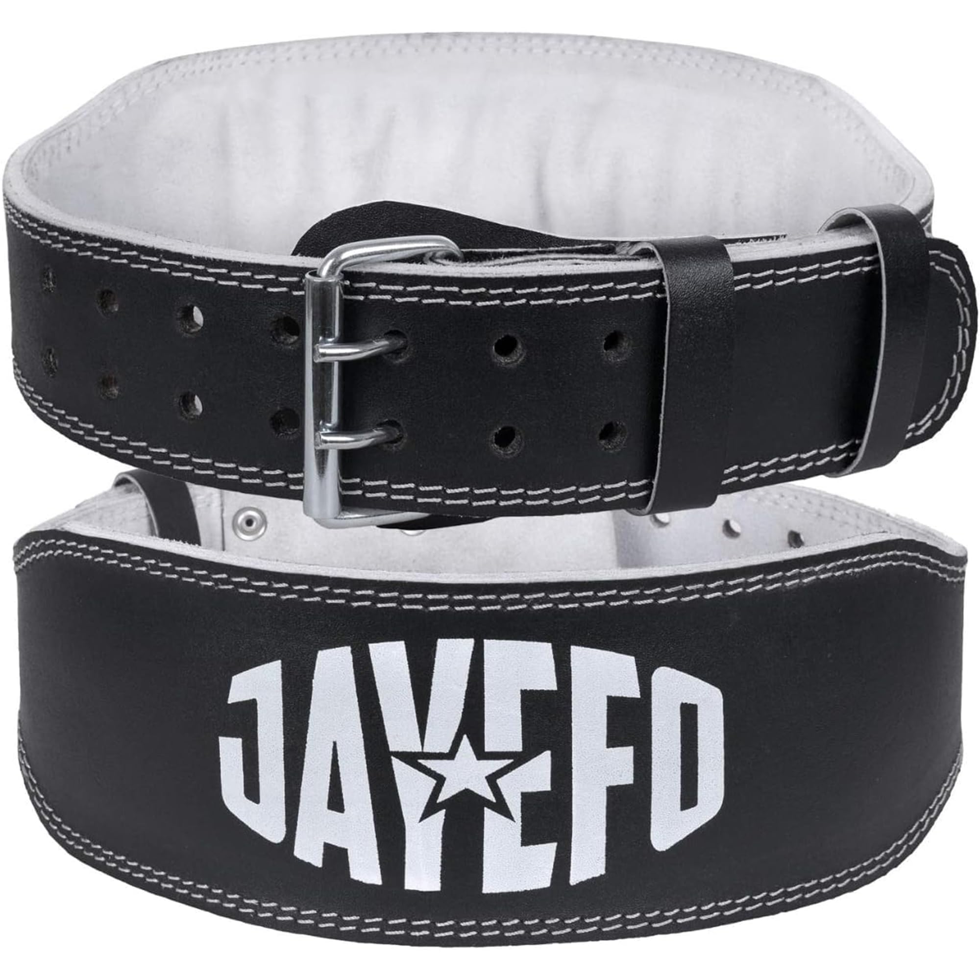 Jayefo Leather Buckle Weightlifting Lumbar Support Safety Belt Back Brace Workout Training Powerlifting Bodybuilding for Men & Women | Small