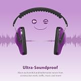Dr.meter Ear Defenders Kids Noise Reducing Earmuffs SNR 27.4dB Purple view 3