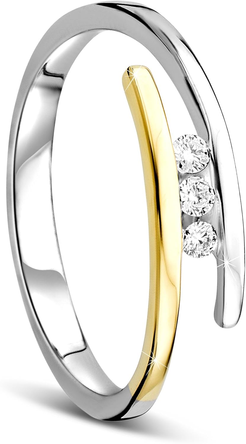 Orovi Ladies Engagement Ring Gold Solitaire Ring Diamond Ring 9ct (375