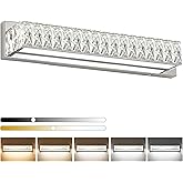 ZUZITO Crystal Vanity Lights for Bathroom 18W LED Bathroom Light Bar Modern Chrome Lighting Fixtures Over Mirror for Bath 22.