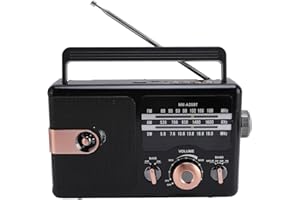 Portable Full Band Radio AM FM SW, Bluetooth Speaker Battery Operated Full Band Receiver Radio, Broadcast Radio Storage Memor