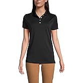 Lands' End Essentials Women's Short Sleeve Polo Shirt – Lightweight Polyester, Won’t Shrink, Pill, or Fade, Classic Fit