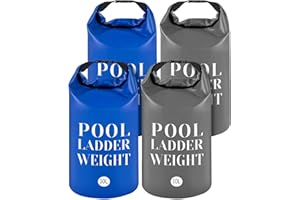 MOONOOM 4 Pcs 500D PVC Swimming Pool Ladder Weights- 10L/25LB Waterproof Pool Step Weight Sand Bags- Fillable Pool Stair Weight Anchor Bag with Heavy-Duty Handle for Pool Steps