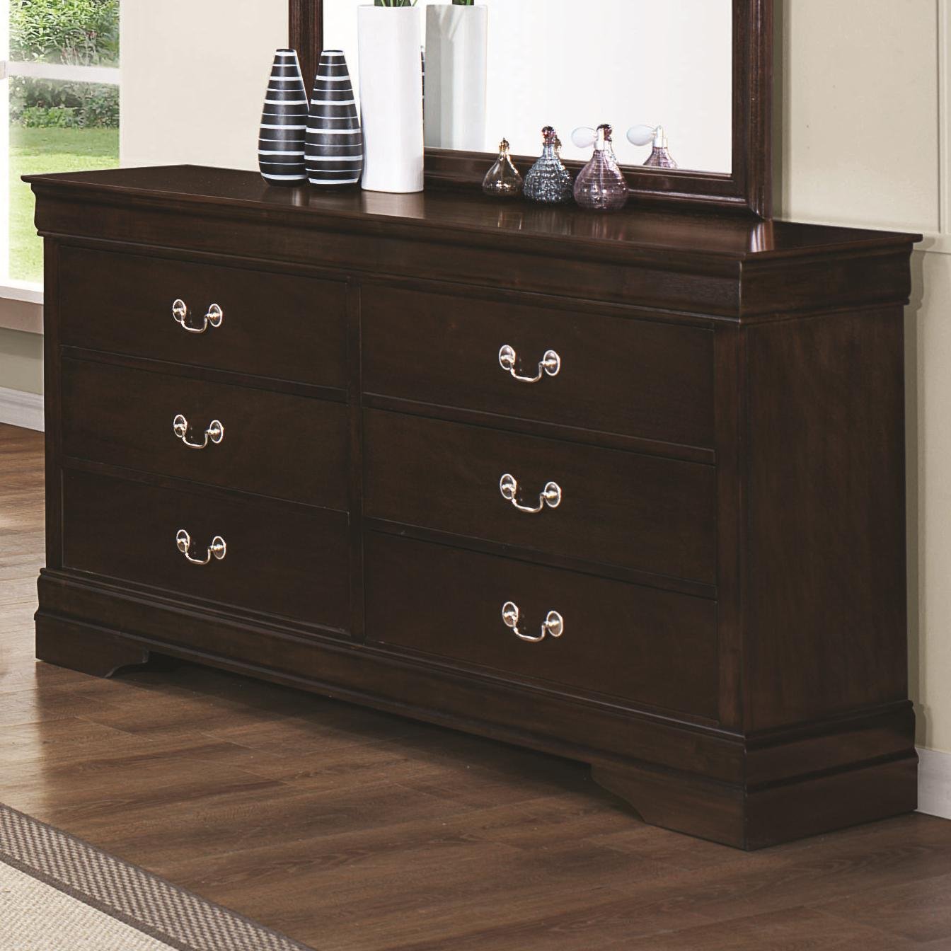 Coaster Home Furnishings Louis Philippe 6-Drawer Dresser Cappuccino