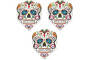 Art Attack 9 Pack Harrows Quadro Sugar Skull Day of The Dead 75 Micron Strong Standard Dart Flights