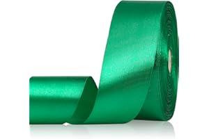 Sagaat Dark Green Ribbon 1-1/2 Inch 50 Yards, Teal Satin Ribbon for Flower Bouquet, Crafts, Gift Wrapping, Bridal Invitations, Hair, Halloween, Christmas, Easter