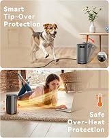 PALINTH Electric Heater 1500W Portable Ceramic Space Heater with Thermostat view 4