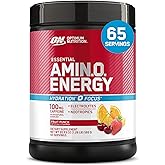 Optimum Nutrition Amino Energy Powder Plus Focus, with BCAA, Electrolytes, and Caffeine, Fruit Punch, 65 Servings (Packaging May Vary)