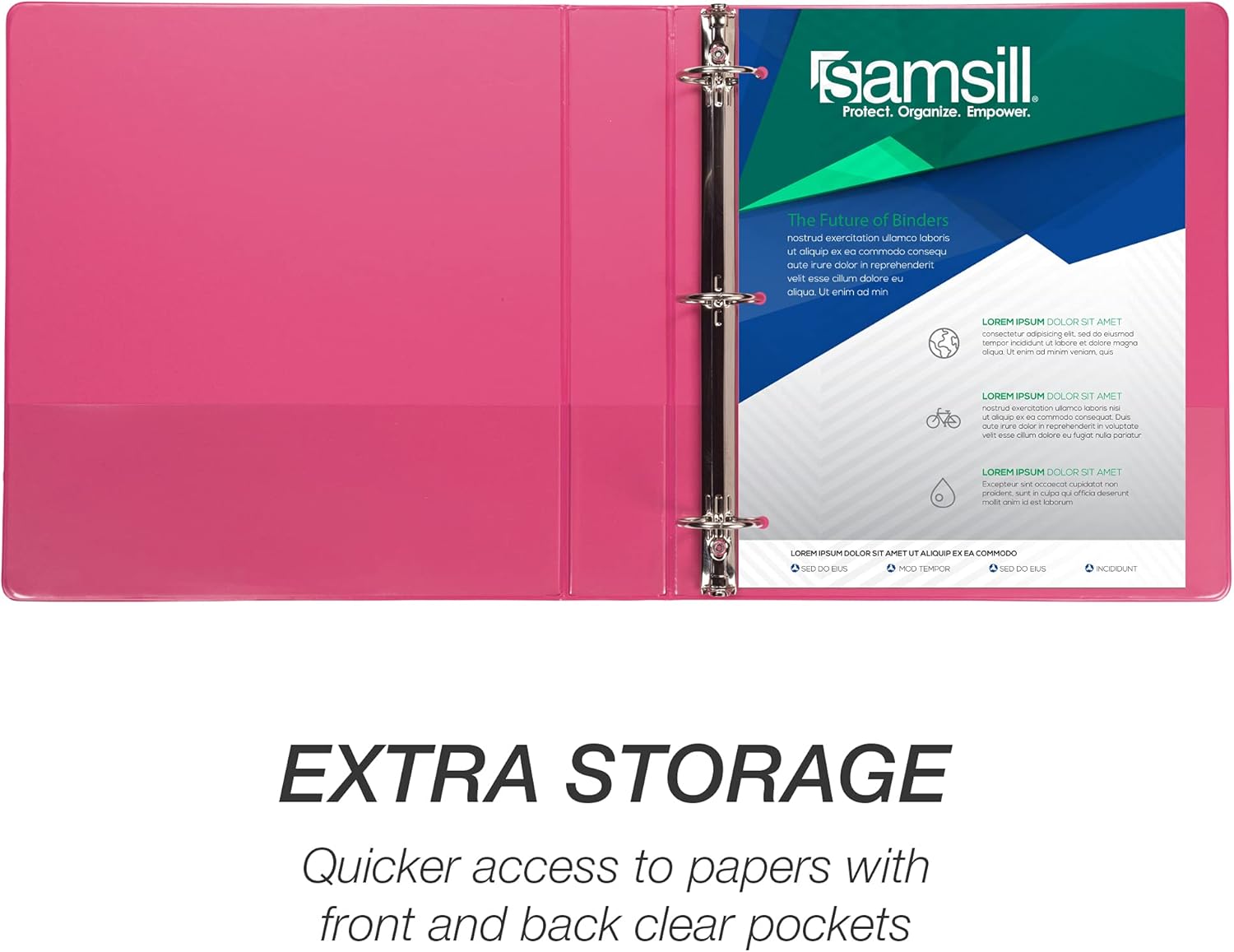 Samsill 1.5 Inch Round Ring Binders/Customizable Clear View Binder/Bulk Binder 4 Pack / 3 Ring Binder / 1.5 Inch Binder/Fashion Color Assortment (MP28598): Office Products