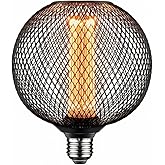 Next Glow LED Decorative Light Bulb | Black Metal Cage Vintage Edison Large Light Bulb for Home,Table Lamp Pendant Lighting | 3.5W Warm White 2200k Dimmable, E26 Medium Base Unique Decorative Bulbs