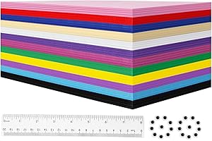 BIGUPHATE 48 Pack EVA Foam Sheets, 11.8" x 7.87", 2mm Thick Foam Paper, Assorted 12 Colors for Arts and Crafts, Perfect for Kids Art Projects and Cosplay