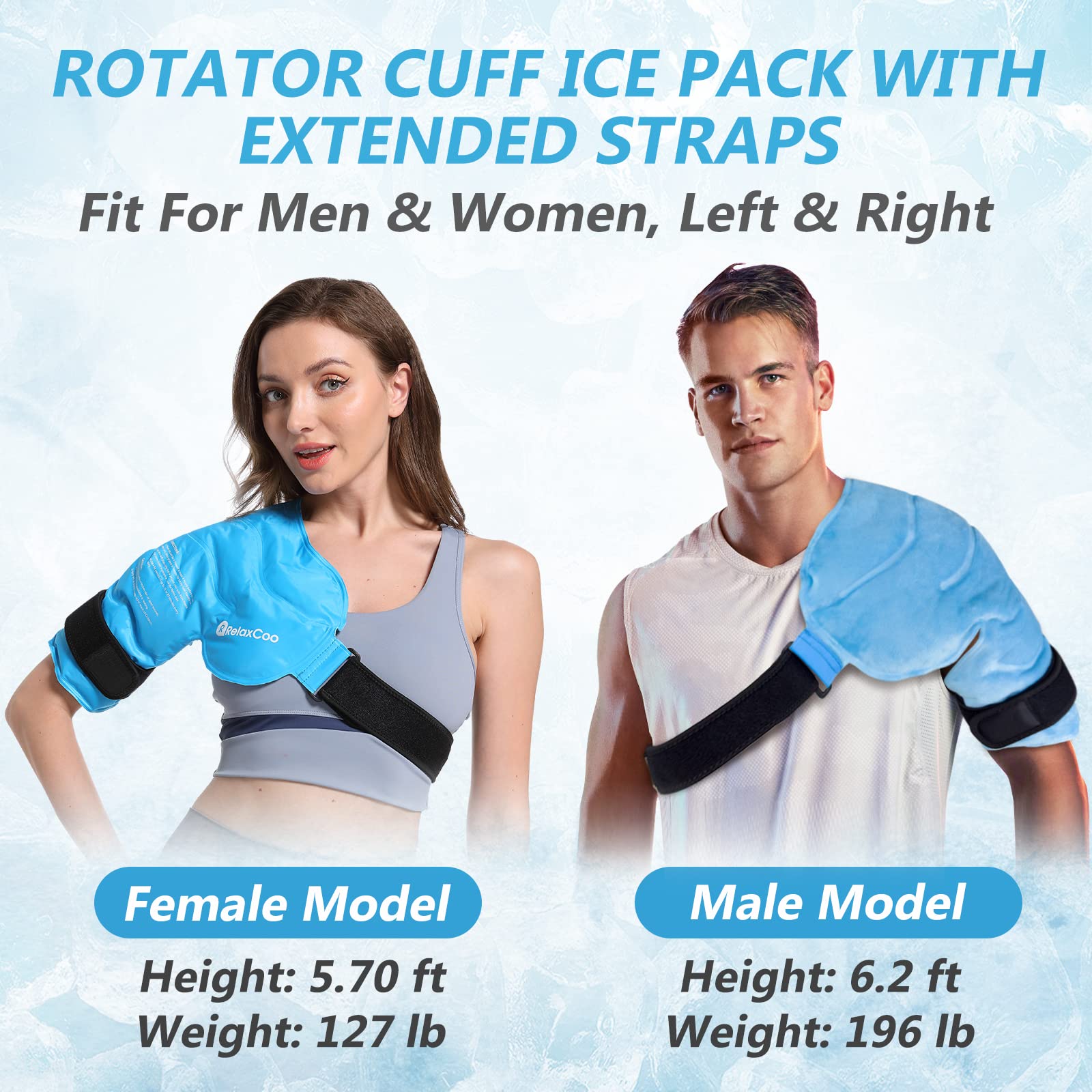 RelaxCoo Shoulder Ice Pack Rotator Cuff Cold Therapy, Reusable Gel Ice Wrap for Shoulder Injuries & Pain Relief, Bursitis, Tendonitis, Swelling, Recovery for Man and Women
