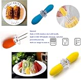 YAAVAAW 8 Pcs Corn Holders Stainless Steel with Silicone Handle view 3