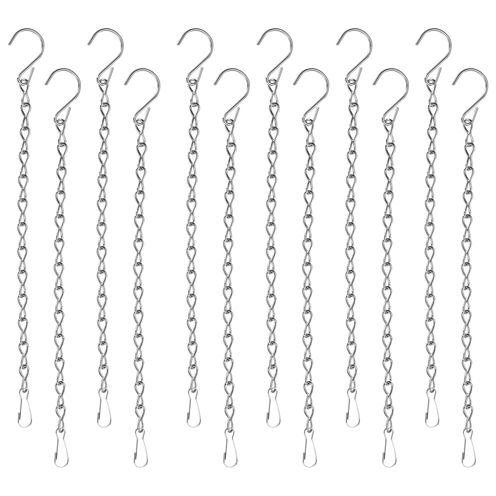 PATIKIL 9.5 Inch Hanging Chains, 20 Pcs Hanging Plants Basket Bird Feeder Wind Chimes Billboards Photo and Indoor and Outdoor Decor, Silver
