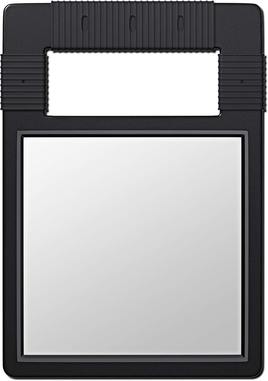 TASALON Hand Mirrors with Handle - Unbreakable Hand Mirror - Unbreakable Handheld Mirror with Silicone Handle for Barber Mirror, Salon Mirror, Makeup Mirror or Shower Mirror, Hand Held Mirror - Black: Kitchen & Dining