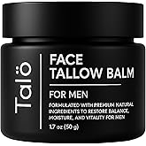 Talö Beef Tallow Moisturizer for Men | 100% Natural Grass Fed Beef Tallow for Face | Rich in Vitamins w/No Fillers & Synthetics | Anti-Aging Face Cream for Dry & Sensitive Skin | 1.7fl. oz jar