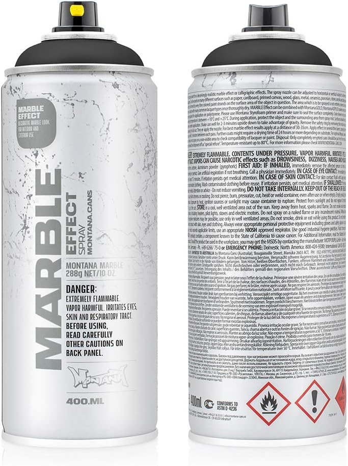 Montana Cans Montana Effect 400 ml Marble Color, Black Spray Paint