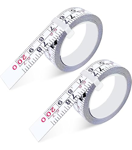 2-Pack Steel Self-Adhesive Measuring Tape – 43 Inch / 110cm Imperial & Metric Ruler, Peel & Stick For Woodworking, Saw, Drafting Tables (Yellow, Left-to-Right)