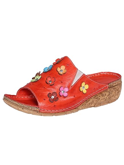Gemini 032328-02 Damen Schuhe Pantoletten Clogs Leder Multicolor