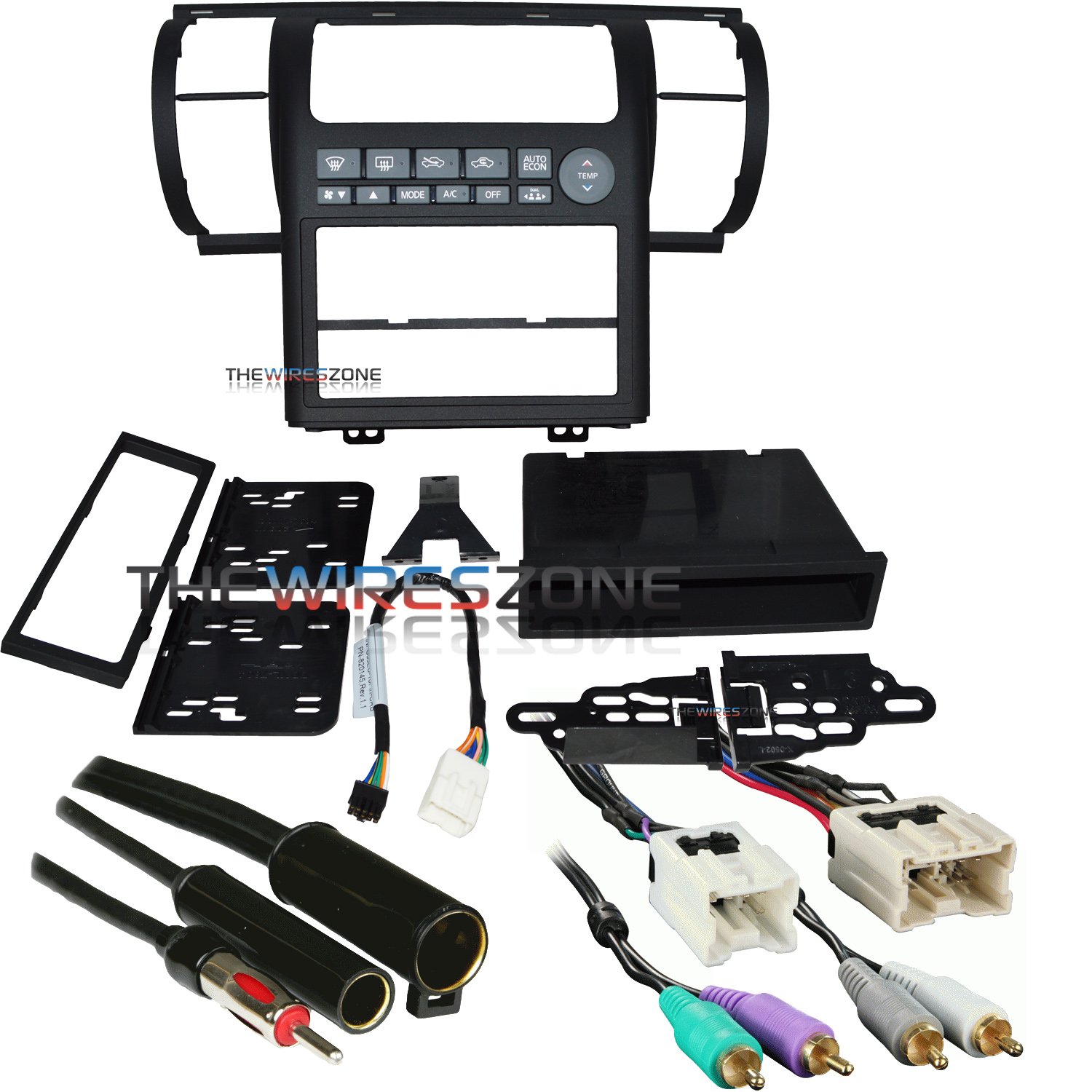 Metra 99-7604B Black Dash Kit for 03-04 Infiniti G35 + Harness + Antenna Adapter