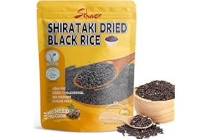 SIHASO Shirataki Konjac Dried Black Rice - 16.2oz No-Cook Instant Black Rice, Keto Friendly Low-Carb Meal Alternative, Low GI, Gluten-Free, Vegan, High Fiber, Just Add Hot Water