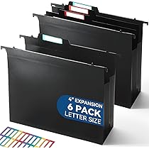 SortRax Plastic High Capacity Hanging File Folders, 4