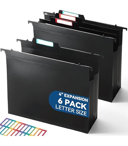 Amazon.com : SortRax Plastic Extra Capacity Hanging File Folders