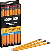 Bostitch Office Premium #2 Pencils, American Cedar Wood, Pre-Sharpened, HB Graphite, 12-Pack