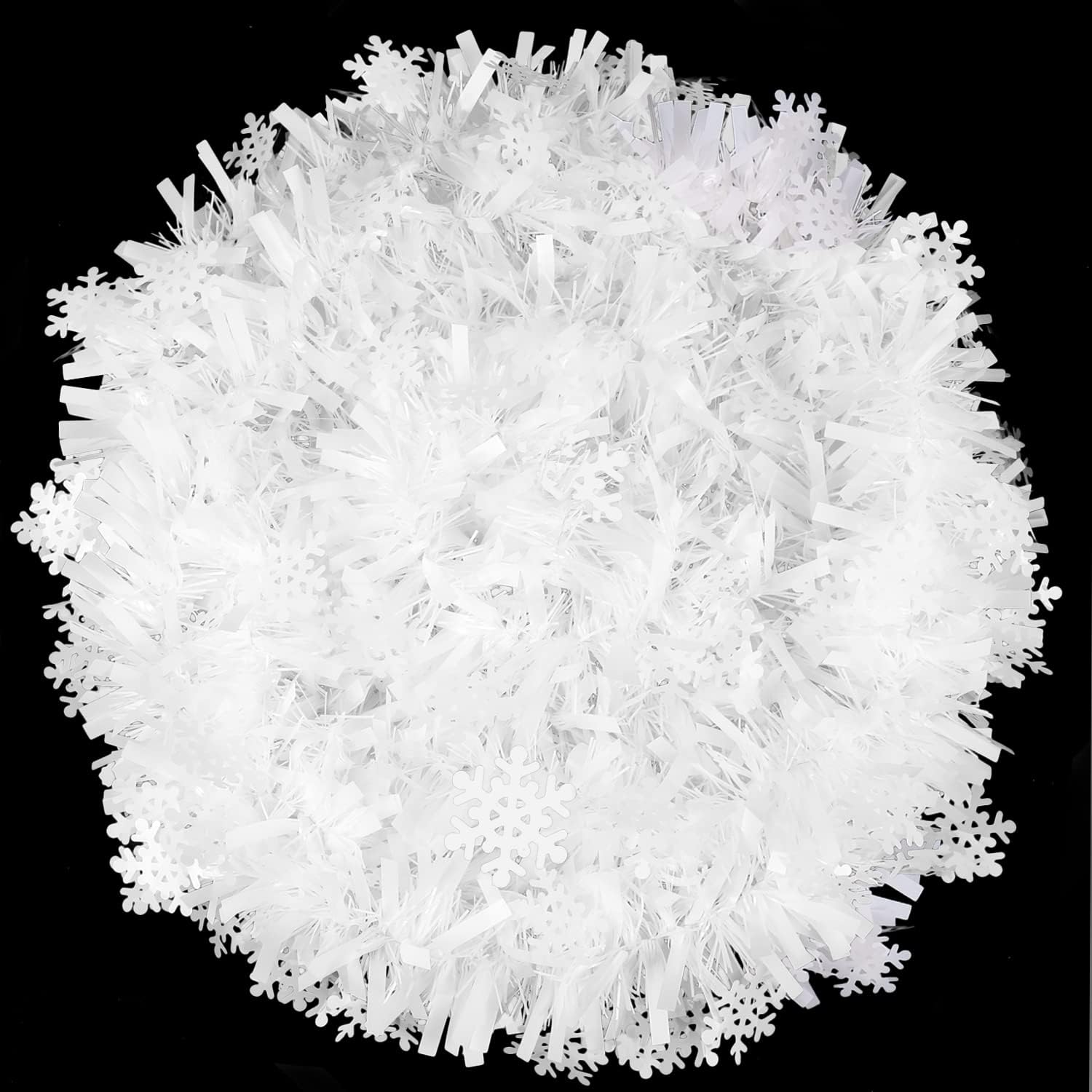 Wreaths, Garlands & Swags - DIYDEC 5pcs 33ft Christmas Tinsel Garlands,Xmas White Glittering Hanging Tinsel Garland Metallic for Christmas Party Decoration