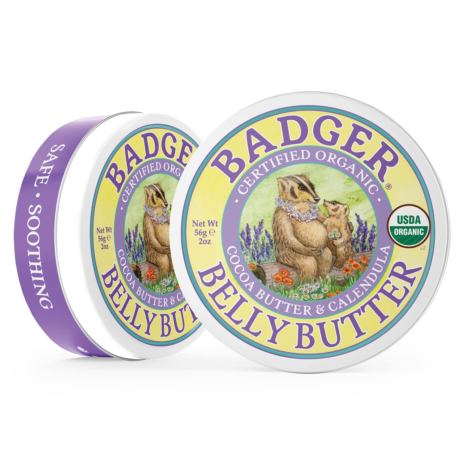 Badger Pregnant Belly Oil and Belly Butter, Rose & Vanilla, Certified Organic, Gentle & Soothing for Stretched Skin During & After Pregnancy