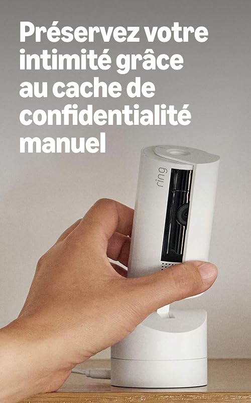 Caméra intérieure orientable Ring (Pan-Tilt Indoor Camera) | Caméra de surveillance des animaux, à prise, orientable à 360° et inclinable à 169° | Essai Ring Protect gratuit 30 jours
