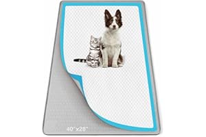 Bartuke Pee Pad Holder for Dogs, 40" x 28" Silicone Pee Tray Mat Leak-Proof, High Edge, No Spill Pet Pad Holder for Puppy, Cat, Rabbit, Dog Training Pads for Home Floor Protection (Grey)