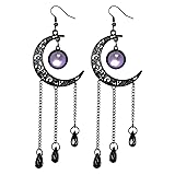 PEALICIOUS Witch Costume Accessories Moon Earrings
