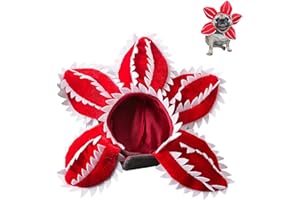 WIJKMNPRS Pet Demogorgon Dog Costume Funny Carnivorous Plant Dog Adjustable Hat Costume with Soft Material Flower Accents for Cosplay Party Photo Props Pet Accessories Secure Fit-S