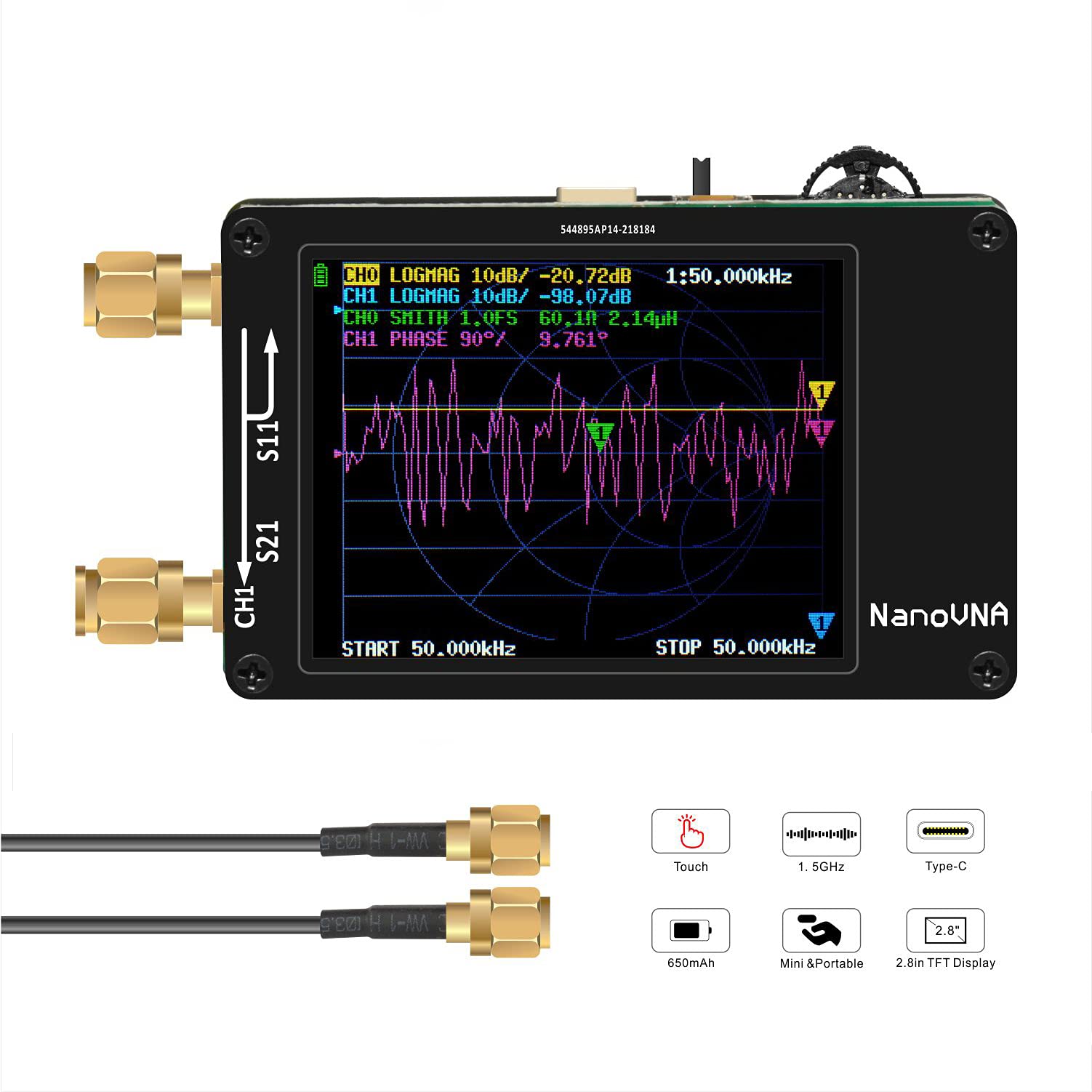 nanoha Nano Vna NanoVNA-F Handheld Vector Network Analyzer