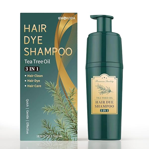 TYAYW HAIR DYE SHAMPOO 3 IN 1, INSTANTLY DYES GRAY HAIR, TEA TREE FORMULA FOR MEN & WOMEN, NATURAL LONG-LASTING COLOR, QUICK & EASY TO USE 16.9 FL OZ (LIGHT BROWN)