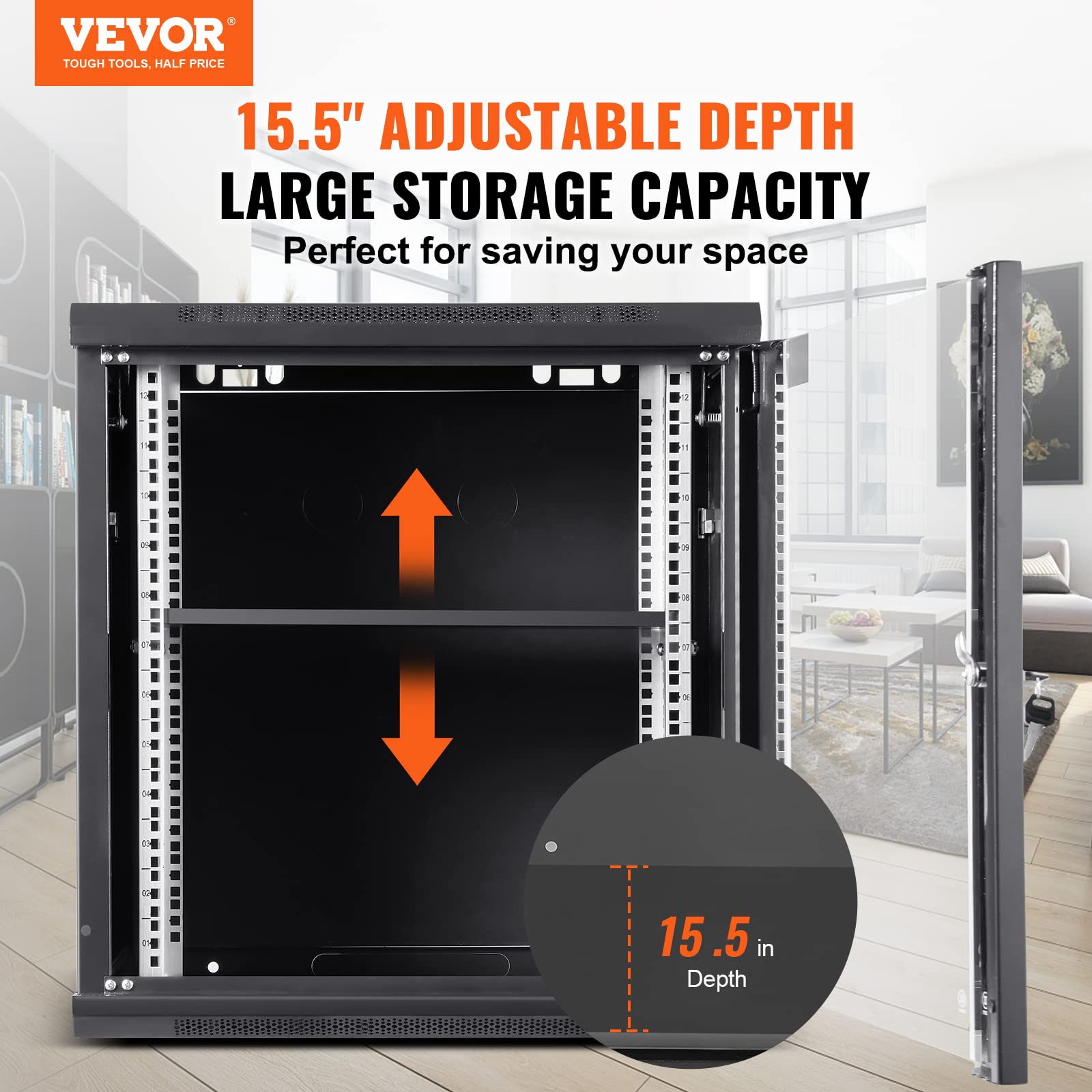 Mua VEVOR 12U Wall Mount Network Cabinet, 15.5'' Deep Server Rack ...